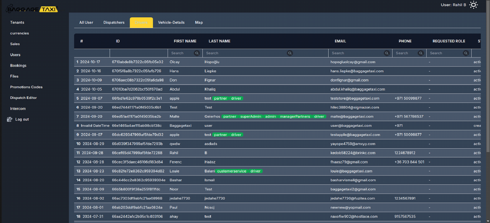 BaggageTaxi Interface 3
