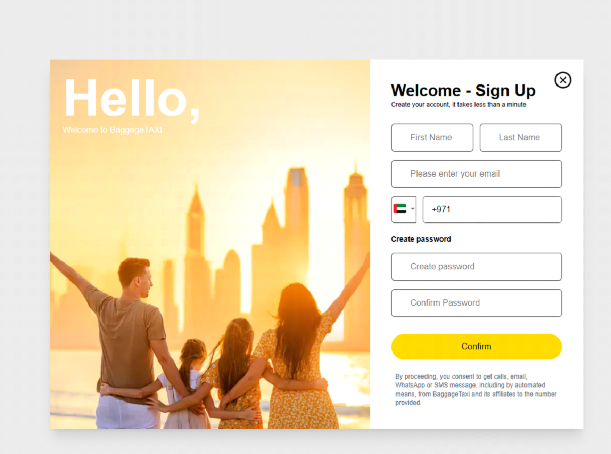 BaggageTaxi Interface 6